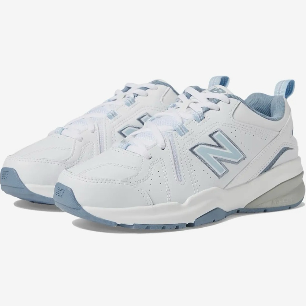 New Balance White and Blue Sneakers